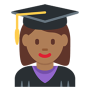 👩🏾‍🎓 Emoji Studentin: mitteldunkle Hautfarbe Twitter Twemoji 14.0.