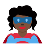 Superheroína: Tono De Piel Oscuro Twitter Twemoji 14.0.