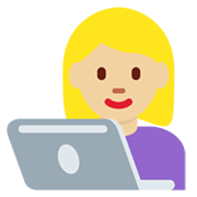 👩🏼‍💻 Emoji Tecnóloga: Tono De Piel Claro Medio en Twitter Twemoji 14.0.