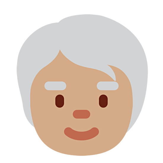Émoji 🧓🏽 Personne âgée : Peau Légèrement Mate sur Twitter Twemoji 15.0.