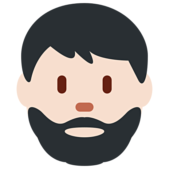 🧔🏻‍♂️ Emoji Mann: Bart helle Hautfarbe Twitter Twemoji 15.0.