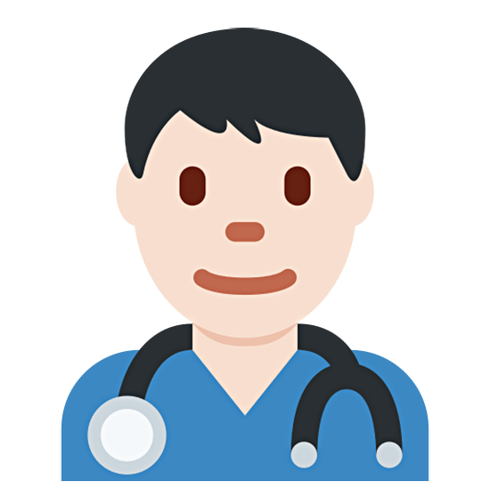 👨🏻‍⚕️ Emoji Profesional Sanitario Hombre: Tono De Piel Claro en Twitter Twemoji 15.0.