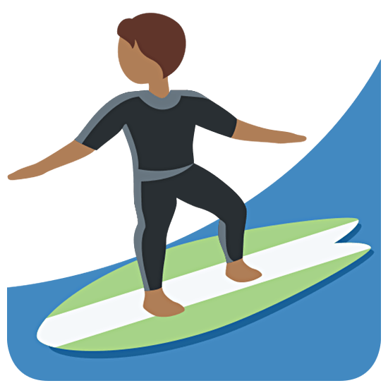 Émoji 🏄🏾 Personne Faisant Du Surf : Peau Mate sur Twitter Twemoji 15.0.