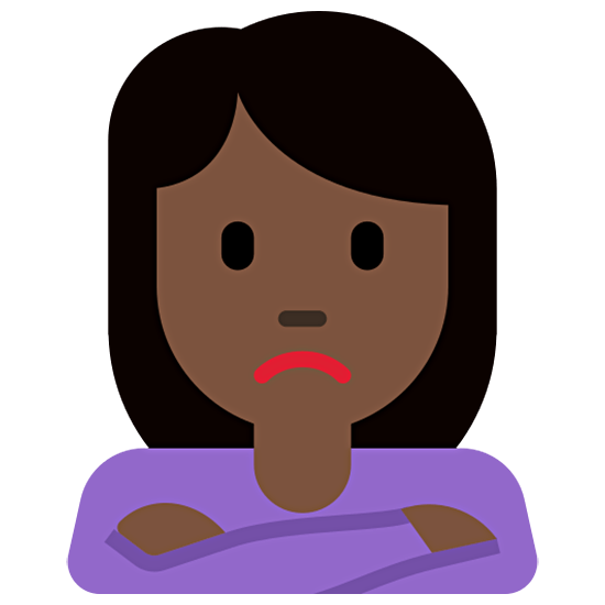 🙎🏿‍♀️ Emoji schmollende Frau: dunkle Hautfarbe Twitter Twemoji 15.0.