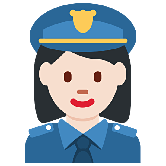 👮🏻‍♀️ Emoji Agente De Policía Mujer: Tono De Piel Claro en Twitter Twemoji 15.0.
