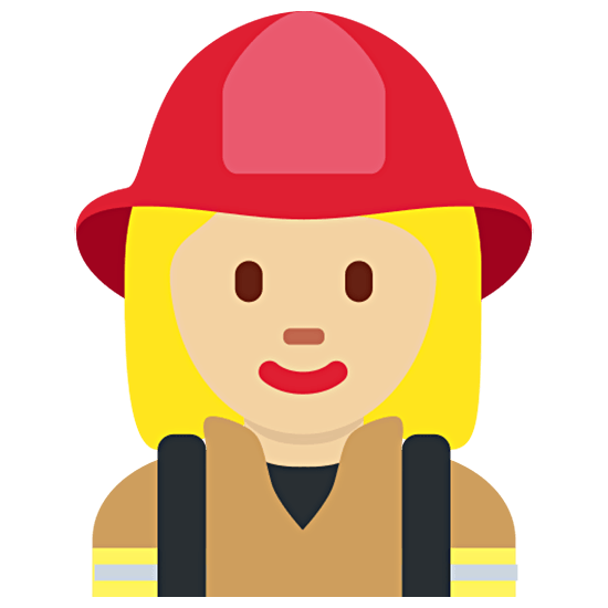Émoji 👩🏼‍🚒 Pompier Femme : Peau Moyennement Claire sur Twitter Twemoji 15.0.