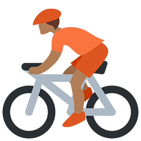 Émoji 🚴🏾 Cycliste : Peau Mate sur Twitter Twemoji 15.0.