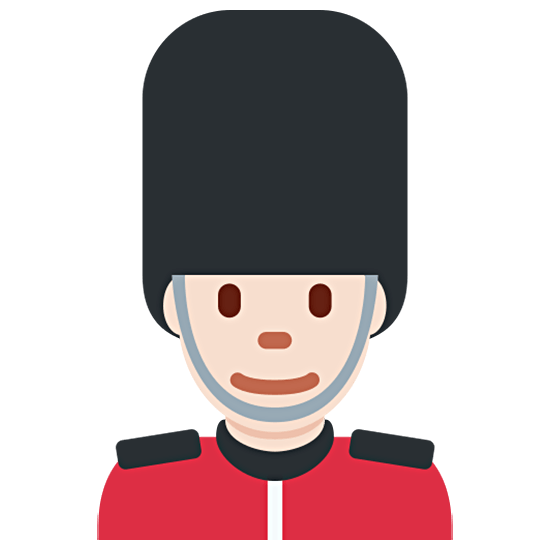 💂🏻‍♂️ Emoji Guarda Homem: Pele Clara na Twitter Twemoji 15.0.