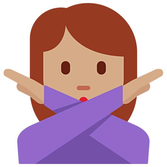 🙅🏽‍♀️ Emoji Frau mit überkreuzten Armen: mittlere Hautfarbe Twitter Twemoji 15.0.