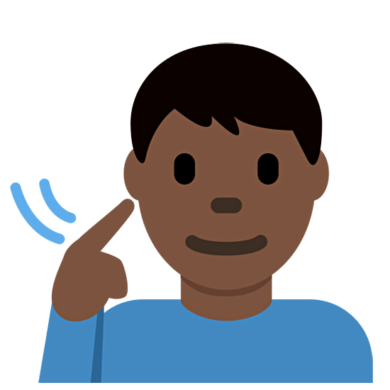 🧏🏿‍♂️ Emoji Hombre Sordo: Tono De Piel Oscuro en Twitter Twemoji 15.0.