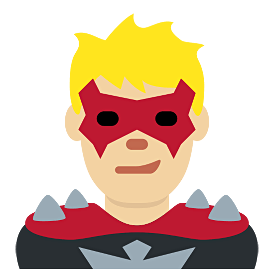 Emoji 🦹🏼‍♂️ Supercattivo Uomo: Carnagione Abbastanza Chiara su Twitter Twemoji 15.0.