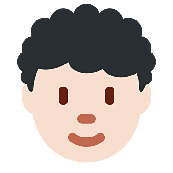 Emoji 🧑🏻‍🦱 Persona: Carnagione Chiara E Capelli Ricci su Twitter Twemoji 15.0.
