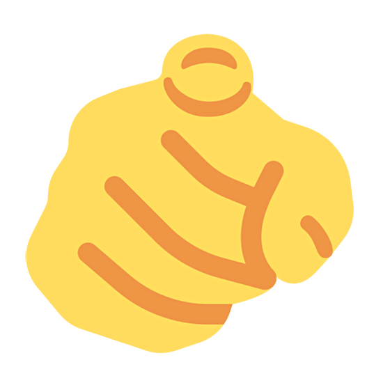 🫵 Emoji Índice Apontando Para O Visualizador na Twitter Twemoji 15.0.