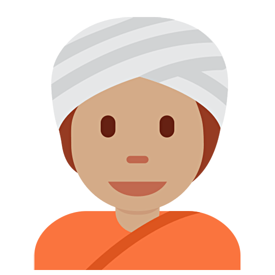 Emoji 👳🏽 Persona Con Turbante: Carnagione Olivastra su Twitter Twemoji 15.0.