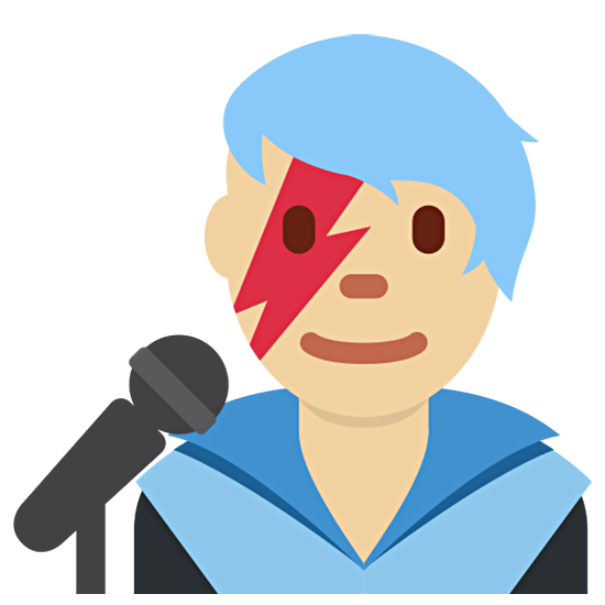 👨🏼‍🎤 Emoji Sänger: mittelhelle Hautfarbe Twitter Twemoji 15.0.