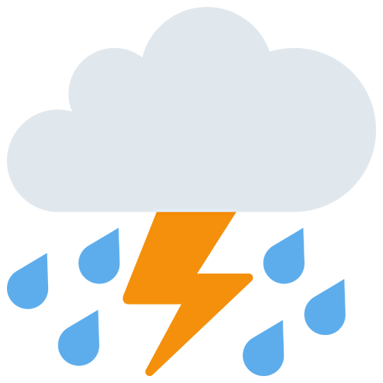 ⛈️ Emoji Wolke mit Blitz und Regen Twitter Twemoji 15.0.