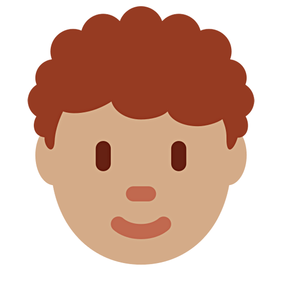 Emoji 🧑🏽‍🦱 Persona: Carnagione Olivastra E Capelli Ricci su Twitter Twemoji 15.0.