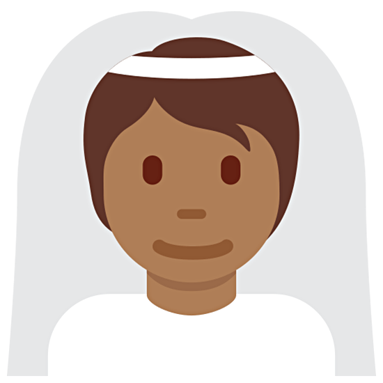 👰🏾 Emoji Person mit Schleier: mitteldunkle Hautfarbe Twitter Twemoji 15.0.