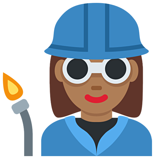 👩🏾‍🏭 Emoji Fabrikarbeiterin: mitteldunkle Hautfarbe Twitter Twemoji 15.0.