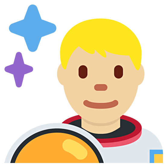 Émoji 👨🏼‍🚀 Astronaute Homme : Peau Moyennement Claire sur Twitter Twemoji 15.0.