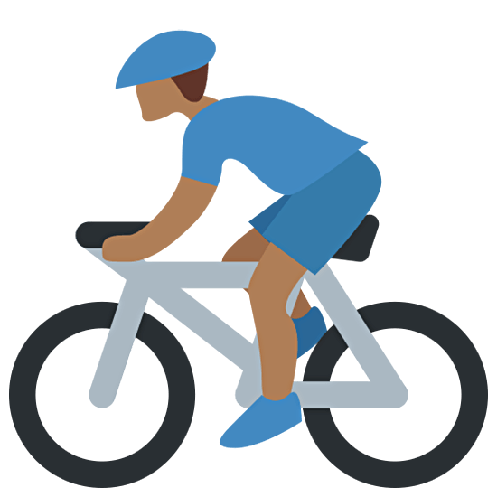 🚴🏾‍♂️ Emoji Homem Ciclista: Pele Morena Escura na Twitter Twemoji 15.0.
