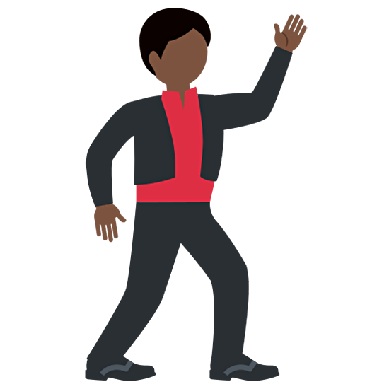 🕺🏿 Emoji Homem Dançando: Pele Escura na Twitter Twemoji 15.0.