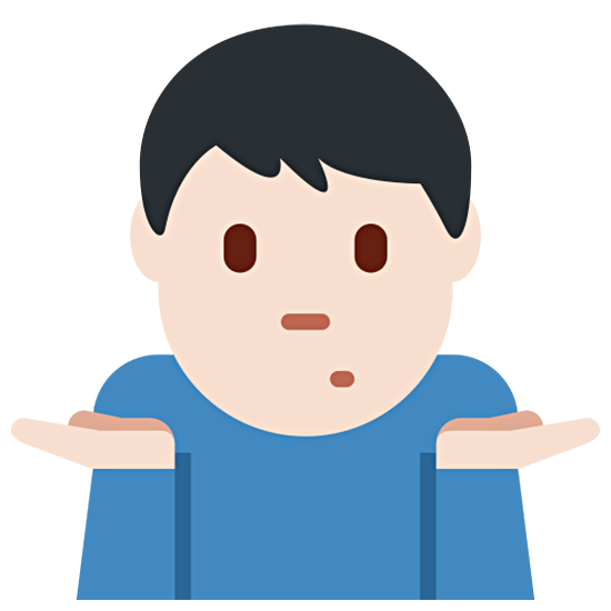 🤷🏻‍♂️ Emoji Homem Dando De Ombros: Pele Clara na Twitter Twemoji 15.0.
