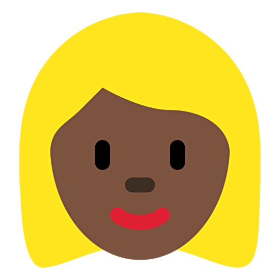 Émoji 👱🏿‍♀️ Femme Blonde : Peau Foncée sur Twitter Twemoji 15.0.