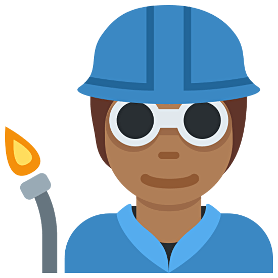 🧑🏾‍🏭 Emoji Fabrikarbeiter(in): mitteldunkle Hautfarbe Twitter Twemoji 15.0.