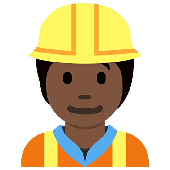 👷🏿 Emoji Trabalhador De Construção Civil: Pele Escura na Twitter Twemoji 15.0.