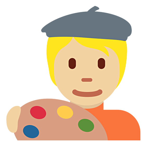 🧑🏼‍🎨 Emoji Künstler(in): mittelhelle Hautfarbe Twitter Twemoji 15.0.