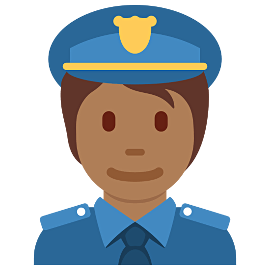 👮🏾 Emoji Polizist(in): mitteldunkle Hautfarbe Twitter Twemoji 15.0.