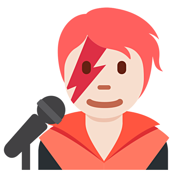 🧑🏻‍🎤 Emoji Cantante: Tono De Piel Claro en Twitter Twemoji 15.0.