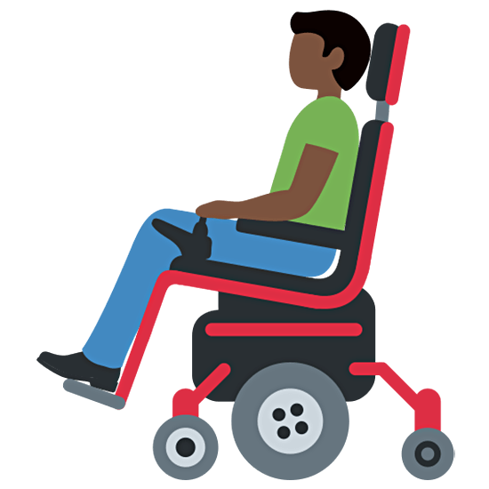 👨🏿‍🦼 Emoji Mann in elektrischem Rollstuhl: dunkle Hautfarbe Twitter Twemoji 15.0.