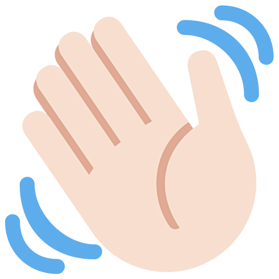 👋🏻 Emoji winkende Hand: helle Hautfarbe Twitter Twemoji 15.0.