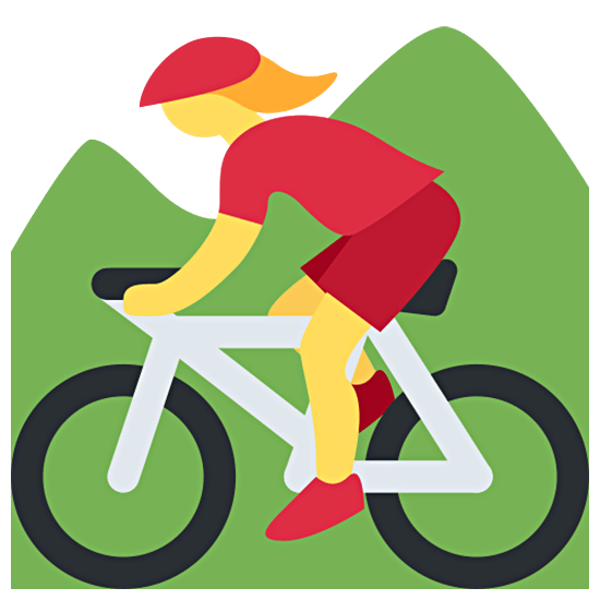 Emoji 🚵‍♀️ Ciclista Donna Di Mountain Bike su Twitter Twemoji 15.0.