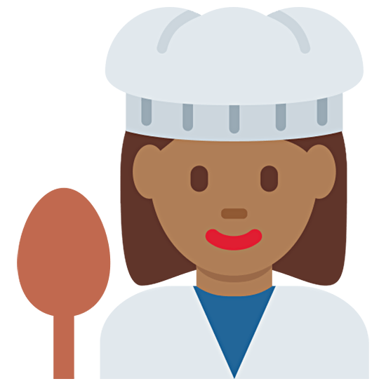 👩🏾‍🍳 Emoji Cocinera: Tono De Piel Oscuro Medio en Twitter Twemoji 15.0.