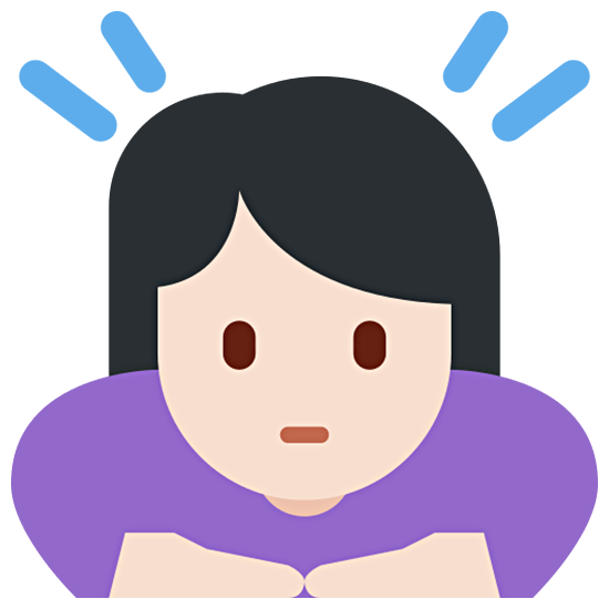 🙇🏻‍♀️ Emoji sich verbeugende Frau: helle Hautfarbe Twitter Twemoji 15.0.