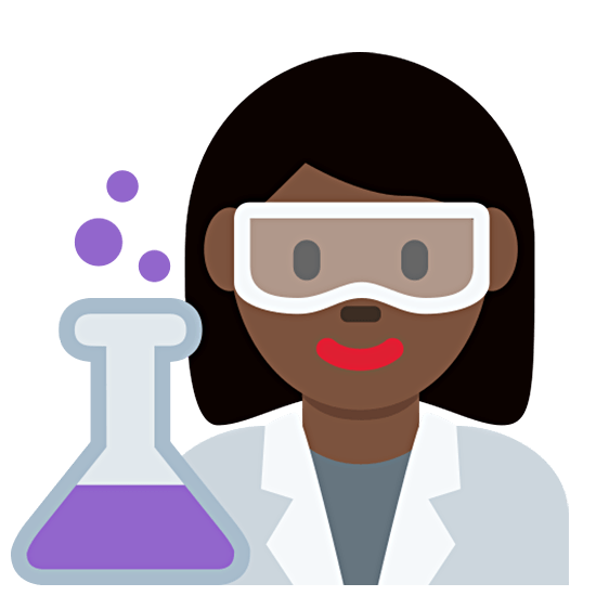 👩🏿‍🔬 Emoji Cientista Mulher: Pele Escura na Twitter Twemoji 15.0.