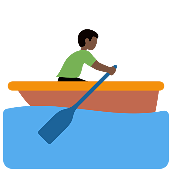 🚣🏿‍♂️ Emoji Mann im Ruderboot: dunkle Hautfarbe Twitter Twemoji 15.0.