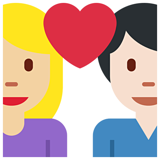 👩🏼‍❤️‍👨🏻 Emoji Pareja Enamorada - Mujer: Tono De Piel Claro Medio, Hombre: Tono De Piel Claro en Twitter Twemoji 15.0.