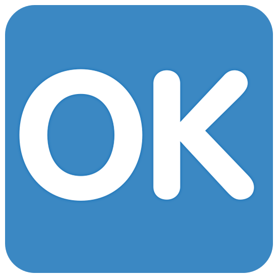 🆗 Emoji Großbuchstaben OK in blauem Quadrat Twitter Twemoji 15.0.