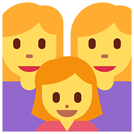 👩‍👩‍👧 Emoji Familie: Frau, Frau und Mädchen Twitter Twemoji 15.0.