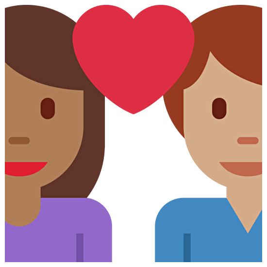 👩🏾‍❤️‍👨🏽 Emoji Pareja Enamorada - Mujer: Tono De Piel Oscuro Medio, Hombre: Tono De Piel Medio en Twitter Twemoji 15.0.