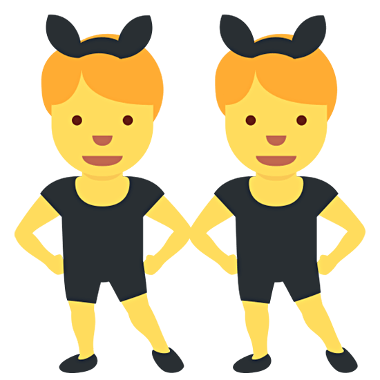 👯‍♂️ Emoji Männer mit Hasenohren Twitter Twemoji 15.0.