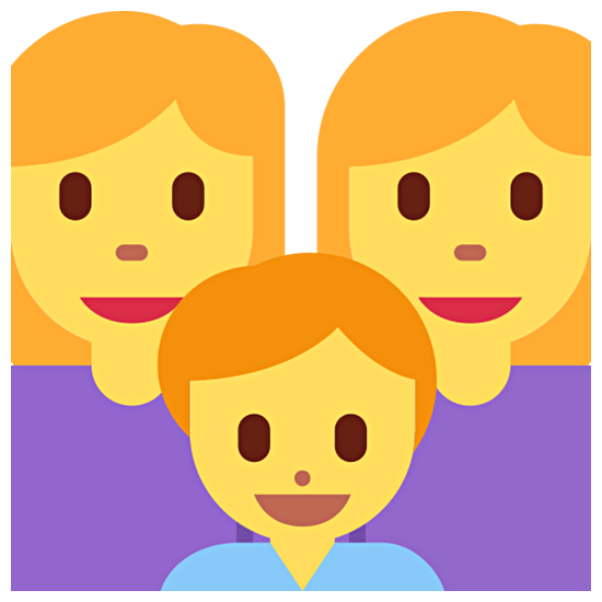 👩‍👩‍👦 Emoji Familia: Mujer, Mujer, Niño en Twitter Twemoji 15.0.