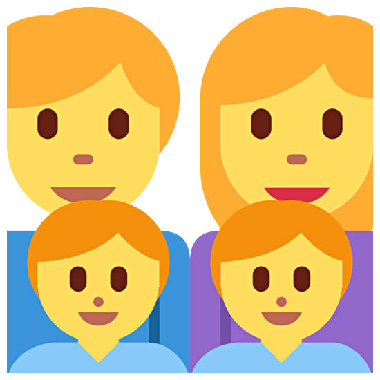 👨‍👩‍👦‍👦 Emoji Familie: Mann, Frau, Junge und Junge Twitter Twemoji 15.0.