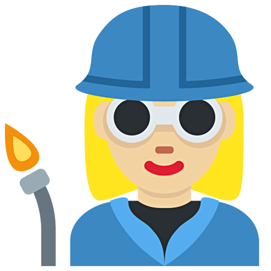 👩🏼‍🏭 Emoji Fabrikarbeiterin: mittelhelle Hautfarbe Twitter Twemoji 15.0.