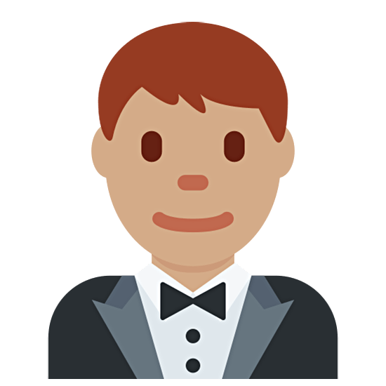 🤵🏽‍♂️ Emoji Mann im Tuxedo: mittlere Hautfarbe Twitter Twemoji 15.0.
