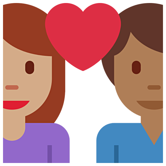 👩🏽‍❤️‍👨🏾 Emoji Pareja Enamorada - Mujer: Tono De Piel Medio, Hombre: Tono De Piel Oscuro Medio en Twitter Twemoji 15.0.